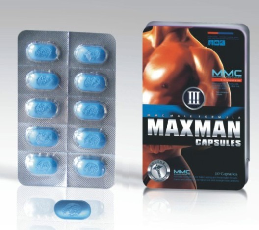 MAXMAN III 10 Blue Capsules - Click Image to Close